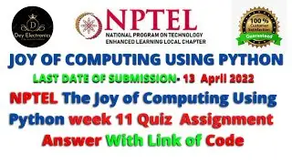 NPTEL The Joy of Computing using Python week 11 quiz assignment answers with proof of each answer