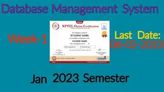 NPTEL Week 1 Database Management System Assignment 1 Answers | DBMS Week-1 Quiz Answers 2023 | NPTEL