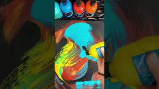 abstract art using a large brush #largebrush #abstractpainting