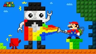 Finish the pattern? What if Mario Painted Number Lego Missing Color to RAINBOW Maze | Game Animation