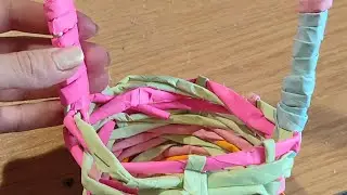 Корзинка из бумажных трубочек 🧺