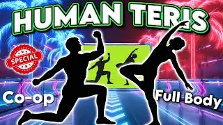 Human Tetris Co-op | 2 Player Easy Level Challenge | Immersive Interactive Warm Up