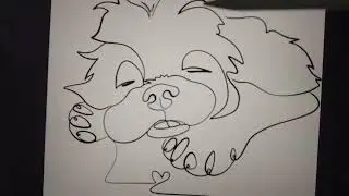 Custom pet portrait line art from photo
