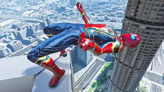 GTA 5 IRON SPIDERMAN Epic Ragdoll, Fails Ep. 24 (Ragdolls Physics)