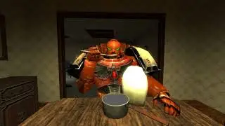 A Blood Raven Eats Breakfast