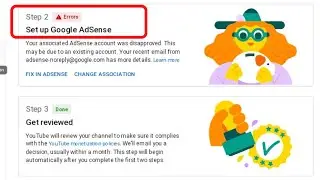 Step 2 Error - Set up Google Adsense ? Youtube Monetization Apply - Connect Adsense - Urdu Hindi