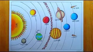 Easy Solar System Drawing / How to Draw Solar System / Solar System Planets