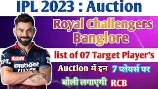RCB Target Player's ipl 2023 । RCB Target these Player's in IPL 2023