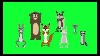 Dancing happy animals free green screen video