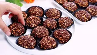 No flour,  no chocolate, no butter. Quick, simple and delicious. Choco snack trending | dessert