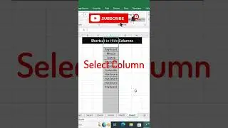 Excel tips. Hide columns