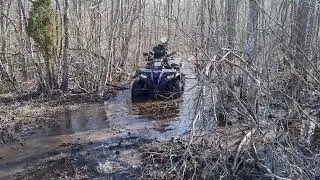 fire department ATV transports hoses in water