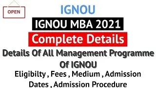 IGNOU MBA 2021 | Complete Details Of IGNOU MBA 2021 | Eligibility,Age Limit,Duration and all |
