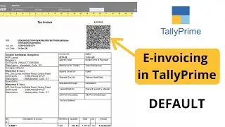 E-invoicing in Tally Prime Release 1.1 |  Default | Inbuilt