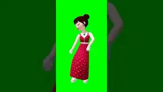 Girl green screen cartoon dance video vfx ||