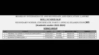 9th class new paper date sheet of punjab 2023 || 9th class new paper date of examination 2023