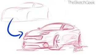 How to draw a car sketch! |hatchback design |Thesketchgeek