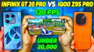 Infinix Gt 20 Pro Vs IQOO Z9s Pro 😱 Pubg Bgmi 120 FPS test 🔥 Best Gaming Phone Under 20000