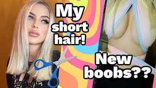 I Cut My Hair Short, New Boobs & Princess Polly Try On Haul!