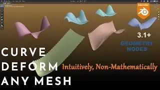 Curve Deform Any Mesh (not randomly or mathematically, but intuitively), Geometry Nodes Blender 3.1+