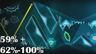 Crystal 59% + 62%-100% (Extreme Demon) - Geometry Dash