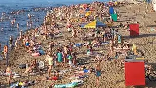 Пляж на набережной реки Волга.Ладья.Самара.