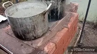 Печка на улице своими руками, картошка.
