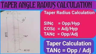Taper Angle Calculation| Taper Angle Radius Calculation|| How to find Angle Radius calculation