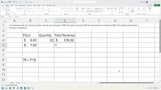 How to use Excel or Sheets to find a change in quantity for a monopolist given price & total revenue