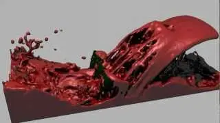 Blender Fluid Simulation - Blood Red