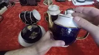 Чайный сервиз Калинка Фарфор Кобальт СССР