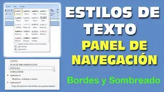 Tutorial Word Estilos de texto Panel navegacion Bordes y Sombreado Curso Word Adultos Parte 8