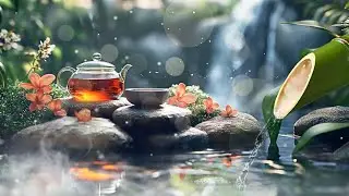 Relaxing Piano Music & Water Sounds, Deep Sleeping Music - Meditation Music,Water Fountain, Bamboo.