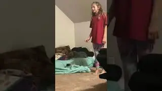 Sister wrestling my brother
