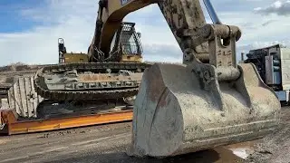Transporting The Caterpillar 365C Excavator With Goldhofer Trailer - Fasoulas Heavy Transports - 4k