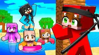 UN NINJA Atrapado en una ISLA de SOLO CHICAS en Minecraft!