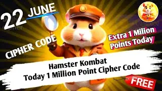 22 June Morse Code Hamster Kombat | 1Million Points Daily Cipher | Hamster kombat today morse code