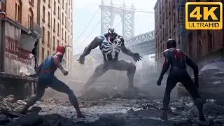 Spider-Man 2  - Peter Parker & Miles Face off against Venom Hes Bigger!