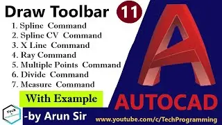 11 AutoCAD Tutorial Learn Spline,SplineCV,XLine,Ray,MultiplePoints,Divide&Measure Command in Autocad