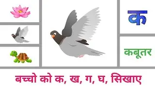 Hindi Rhymes | K se kabutar kha se khargosh | Kids learning videos