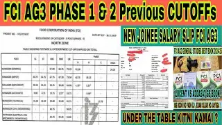 Fci Ag3 Previous Year Cut offs Phase 1 & 2 | fci ag3 pre cut off | fci ag3 mains cut off