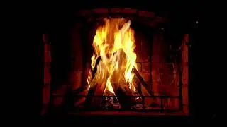 Old brick fireplace 1 hour  wood burning 4k