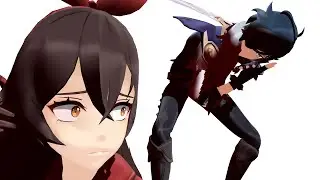Amber and Kaeya are training | MMD Genshin impact vine