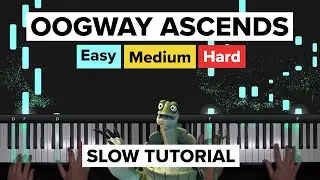 Oogway Ascends - Slow Piano Tutorial - Easy Medium Hard