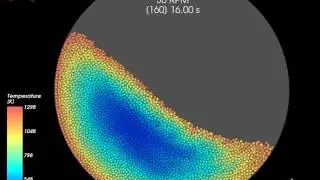 Rocky DEM - Heat Conduction Within a Rotating Drum - Video 2
