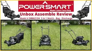 Mower Review! Powersmart 21 Inch Self Propelled 209CC Self Propelled Lawn Mower. Unbox & Assembly