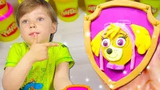 How to sculpt from clay Play to their hands, SKYE from paw Patrol cartoon?
