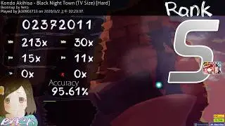 【Osu!】Kondo Akihisa - Black Night Town (TV Size)│3.51(4.87)☆ DT HD│Rank S FC│Keyboard Mouse│
