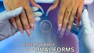 Stunning Rose Milk gel manicure using Dual Forms