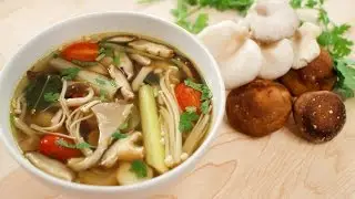 Mushroom Tom Yum Recipe (veg) ต้มยำเห็ด - Hot Thai Kitchen!